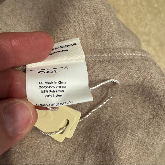 OGL Cashsoft Wool Like Flared Maxi Heather Oatmeal Beige Womens Size M - Picture 14 of 16